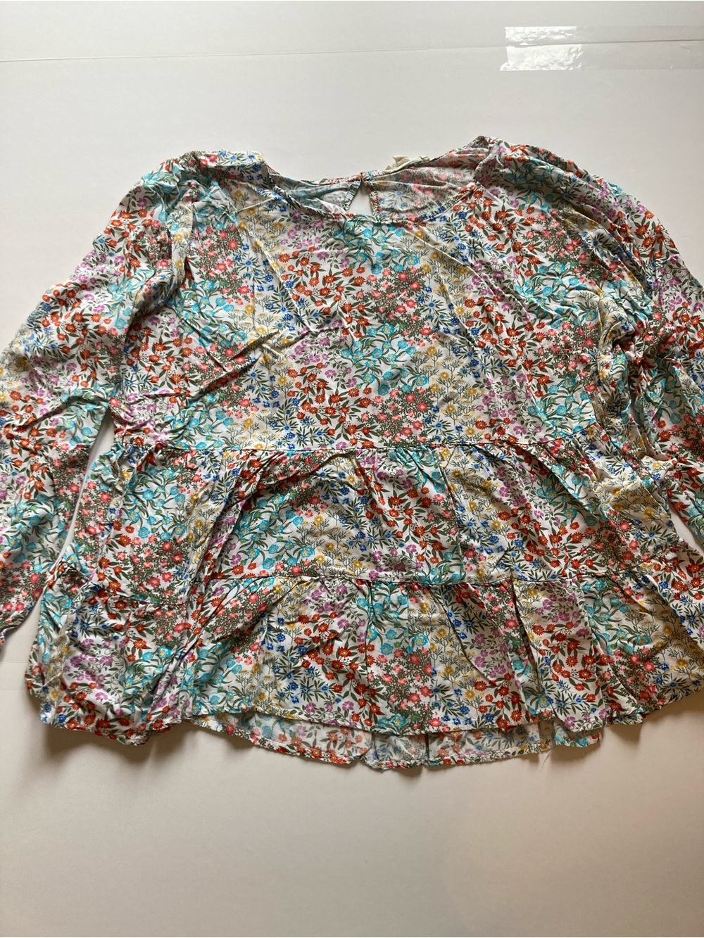 Jane and Delancey Multicolor Floral Ruffle Hem Blouse